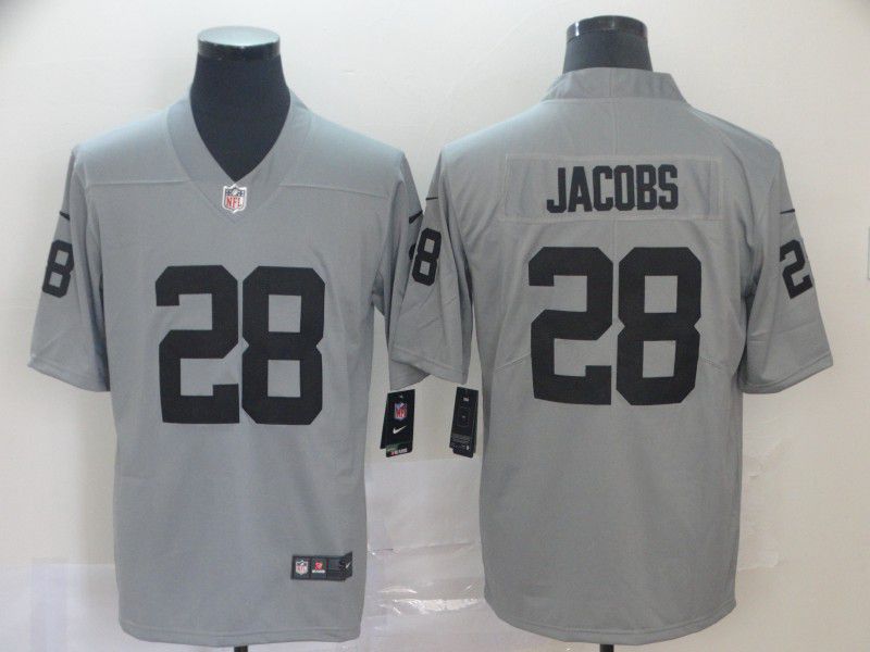Men Oakland Raiders #28 Jacobs Grey Nike Vapor Untouchable Limited NFL Jersey
